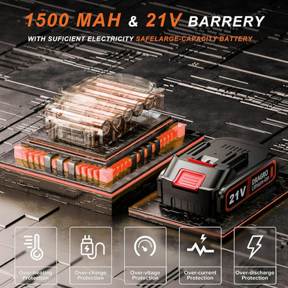 Metal Blade Cordless Strimmer 21V Grass Trimmers With16 Blades 15Cm Cutting Diameter Cordless Strimmer Retractable Handle for Lawn Garden