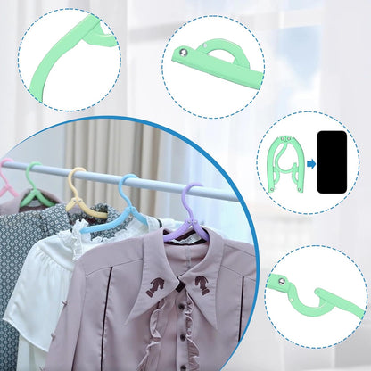 10 Pcs Plastic Travel Hangers - Portable Foldable Clothes Drying Rack for Travel
