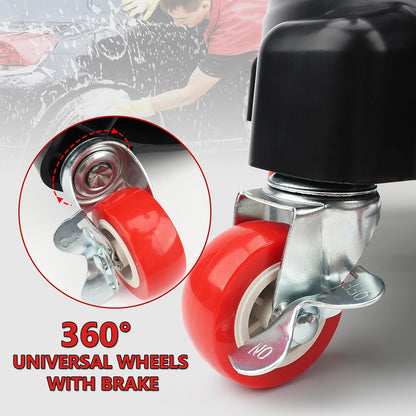 Car Wash Bucket Dolly, Movable Rolling Base with 5 Rolling Swivel Caster, Bucket Sediment Filter, Clay Mitt for Car Wash and Detailing, Easy Maneuverability, Fits Standard 20 Litre Buckets (NO Bucket)