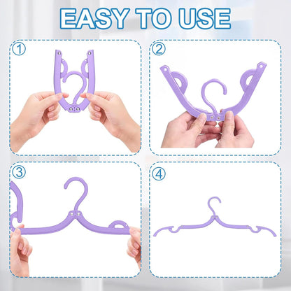 10 Pcs Plastic Travel Hangers - Portable Foldable Clothes Drying Rack for Travel