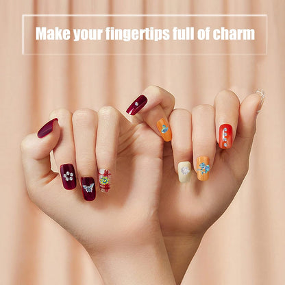 Nail Art Rhinestones and Pearls,2 Boxes Butterfly Bowknot Flower Nail Art Charms,Aurora Bear 3D Nail Art Decorations for Nail Art Design DIY Crafting Party Daily Wedding