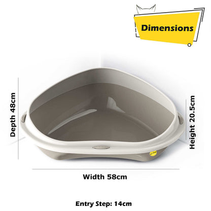 Cat Corner Litter Tray Large or Jumbo Rim Pet Open Toilet Pan Box Cat Centre?