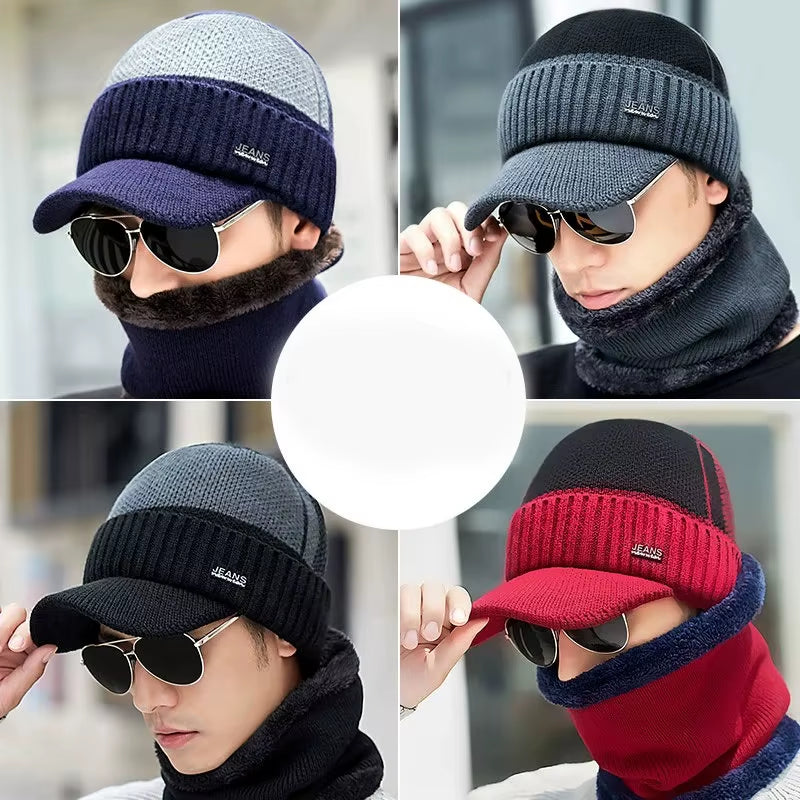 New Acrylic Woolen Hat for Winter and Elderly Fleece Thick Knitted Hat Outdoor Cold Protection and Warmth
