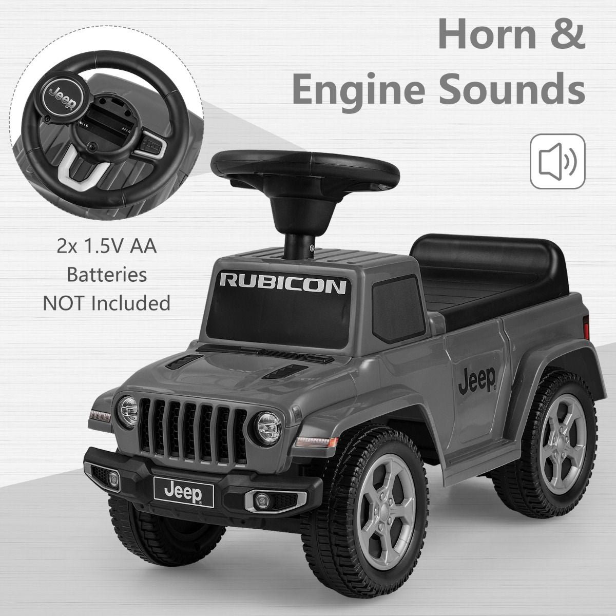 Licensed Jeep Ride on Push Car with Steering Wheel and Engine Sound for Ages 18-36 Months